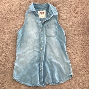 MOSSIMO Denim Button Up Tank Top
